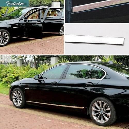 Tonlinker 6 PCS Car DIY New Stainless Steel Body Protection Light Strip Cover Case Stickers For Bmw X1 320li X5 1 3 5 7 Series
