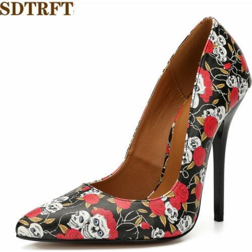 SDTRFT sexy single shoes pointed toe 14CM thin high-heeled shallow mouth dress pumps Crossdresser Stilettos zapatos mujer