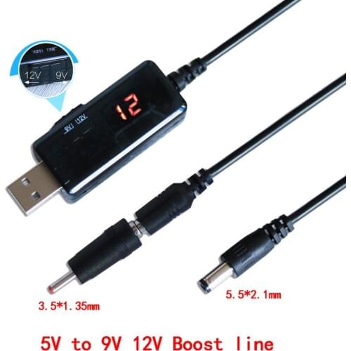 USB Boost Converter DC 5V to 9V 12V USB Step-up Converter Cable + 3.5x1.35mm Connecter For Power Supply/Charger/Power Converter