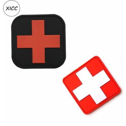 XICC Cross Micro Chapter Tactical Medical Seal Rescue Backpack Embroidery Magic Sticker Army Badges Military Patch For Cloth