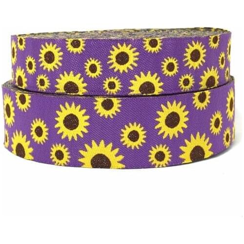 ZERZEEMOOY NEW wholesale 7/8" 22mm 10yards/sets 100% Polyester unique sunflower Woven Jacquard Ribbon lace/Wave ribbon