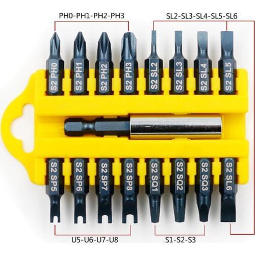 17Pcs/Set 4 Type Tamper Proof Torx Hex Star Bit Magnetic Holder Screwdriver Bits Magnetic Holder Screwdriver Bits Set