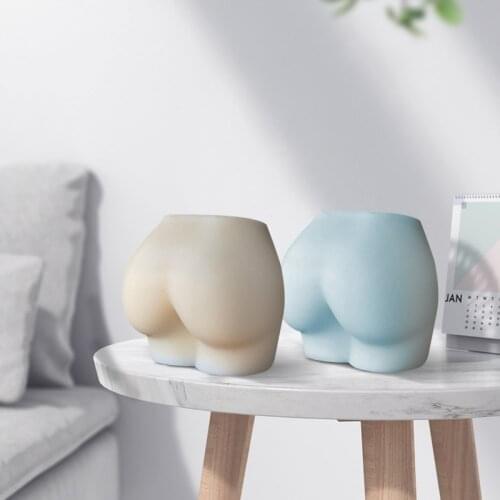 2 Charming Plump Buttocks Silicone Candle Mold for DIY Handmade Aromatherapy Candle Plaster Ornaments Handicrafts Soap Mould