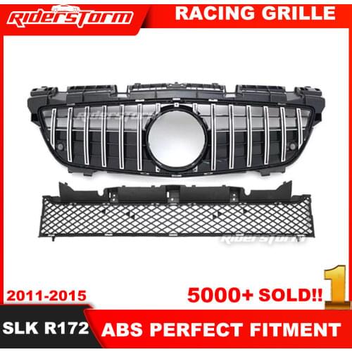 GT grille For mercedez SLK Class GT Grill R172 Diamond Grille Auto Front Vertical Grid 2012-2016 SLK200 SLK250 SLK300 SLK350
