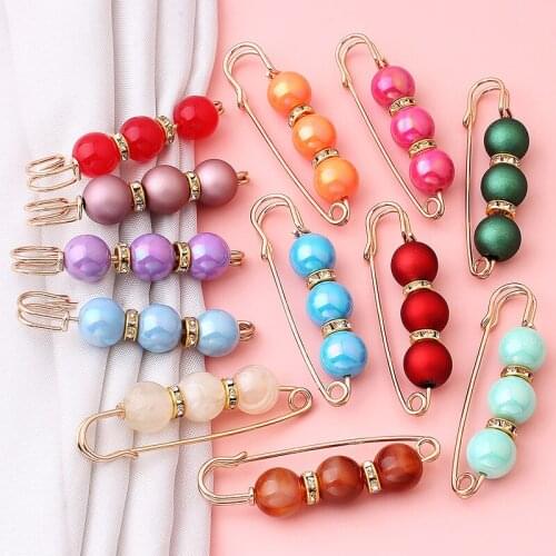 3Pcs/lot 1.7*6cm Waist Button Artifact Adjustable Brooch Jeans Skirt Anti-glare Pearl Pin Button Brooch Decorative Button AC179