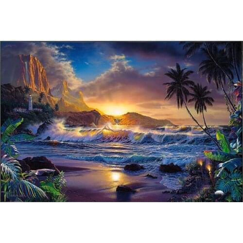 5D DIY Diamond Painting Landscape Cross Stitch 40x30 Patterns Full Drill Resin Diamond Painting kits for Embroidery with Beads
