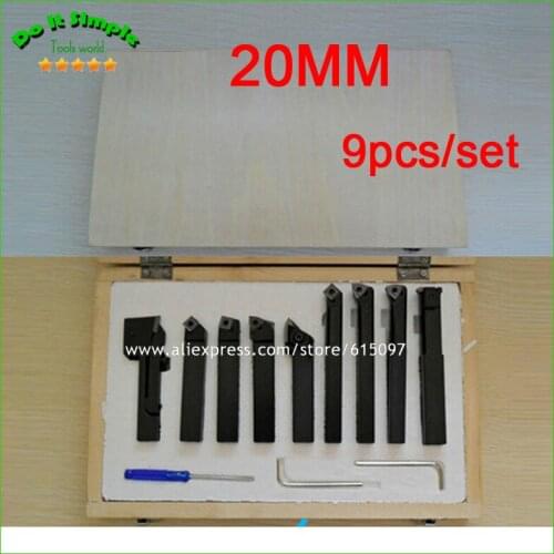 9pcs/set 20mm Turning Lathe Tool Hard Alloy Blade