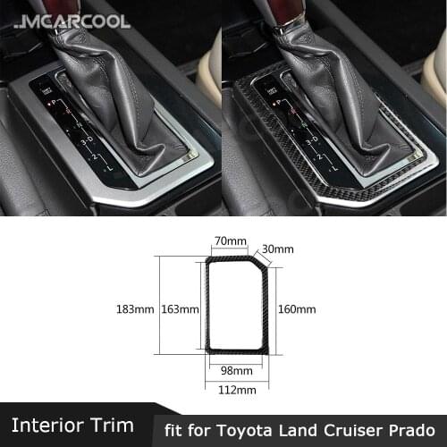 Car Gear Shift Panel Carbon Fiber Trim Frame Cover Sticker For Toyota Land Cruiser Prado 2010-2018 Interior Accessories
