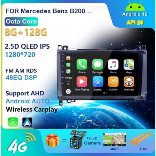 4GB 128GB Android 10 2 Din 9'' Car Radio for Mercedes Benz B200 Sprinter W906 W639 AB Class W169 W245 Viano Vito Radio GPS Navi