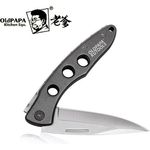 Free Shipping OldPaPa Stainless Steel Folding Portable Mini Paring Knife Kitchen Peeling Cut Fruit Knives Multifunctional Peeler