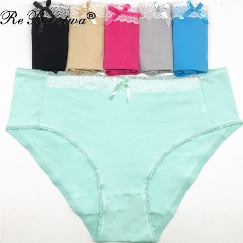 Rebantwa Brand 10pcs Femme Oversize Briefs Plus Size 3XL/4XL Women Panties Cotton Mom Underwear Sexy Lingerie Ladies Knickers