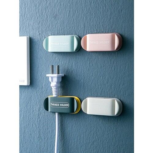 Plug holder kitchen wall mount power cord storage strong paste punch-free bracket toothbrush holder socket hook