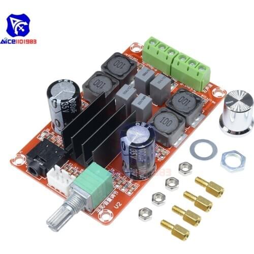 Diymore TPA3116D2 Dual Channel 2*50W Stereo Power Amplifier Board TPA3116 Adjustable Digital Amplifier Module XH-M189 DC 24V
