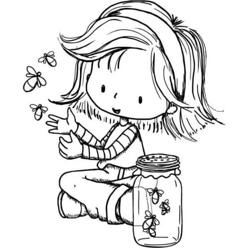 Girl stamp Clear Stamp for Scrapbooking Transparent Silicone Rubber DIY Photo Album Decor A199