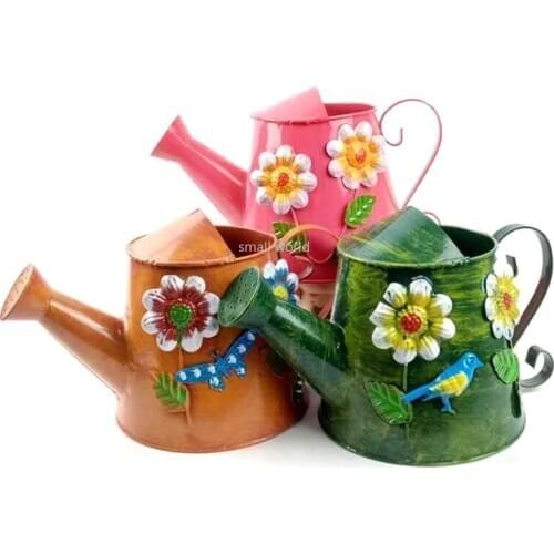 Garden 3L Watering Pot Vintage Watering Can Retro Tin with A Spray Bottle Spray Mister Garden Antique Planting Tool