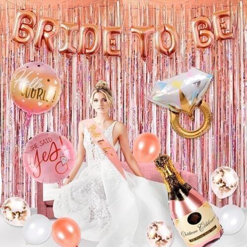 HUIRAN Rose Gold Balloon Bride To Be Party Decor Weding Wedding Party Decor Bridal Shower Hen Night Bachelorette Party Supplies