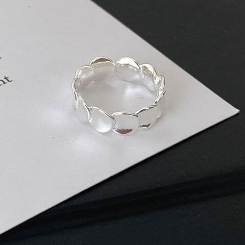 Real 925 Sterling Silver Fish Scale Shape Rings For Woman Birthday Gift Accessories,Adjustable Womans Rings Finger Fine Jewelry
