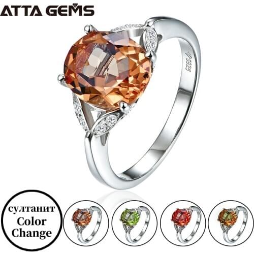Zultanite 925 Sterling Silver Women Ring Created Diaspore S925 Ring Color Changes Stone Special Design Wedding Birthday Gifts