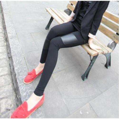 Babbytoro Feminino Girl Leggings 2020 Iregular Fake Leather Modal Patch Skinny Plus Size 7XL 6XL 5XL XS Workout Jeggings Black