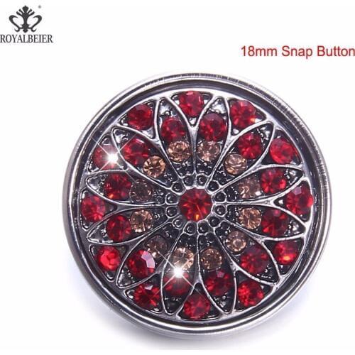 1pc/lot Metal 18mm Rhinestone Snap Buttons fit 12mm/18mm Charms Metal Beads for Women Jewelry Making DIY Snaps Jewelry KM0084