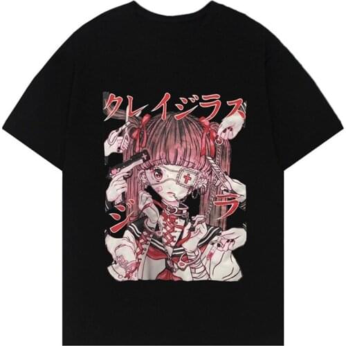 Men Women T-shirts Anime Gothic Pastel Goth Vintage Tshirt Streetwear Korean Harajuku Alt Clothes Tee Tops Emo Clothing 2021