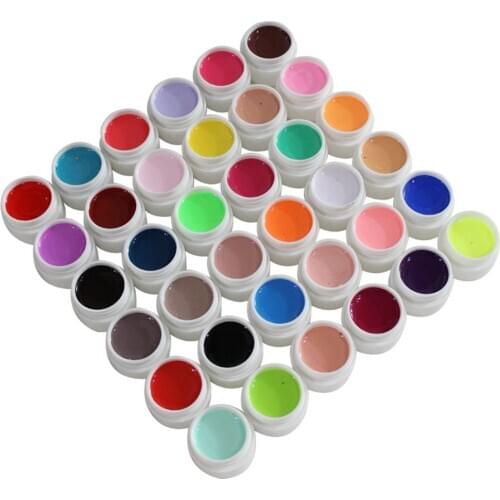 36Colors 10ml Solid Pure Nail UV Gel Nail Art Polish Tool Set Kits Free Shipping