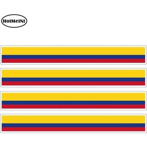 HotMeiNi 13cm x 1.7cm 4pcs Car Stripe Motorcycle Racing Flag Sticker Car Window Decal Bike Moto Tuning Colombia Car Stickers