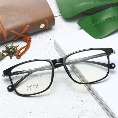 Optical Eye Glasses Frame Ultralight Square Prescription Eyeglasses Plastic Titanium TR90 Frame Clear Lens For Men Women