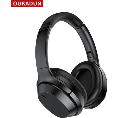 OUKADUN Bluetooth 5.0 Headset with Active Noise Cancellation Wireless Headset, 55 Hours of Playback Time