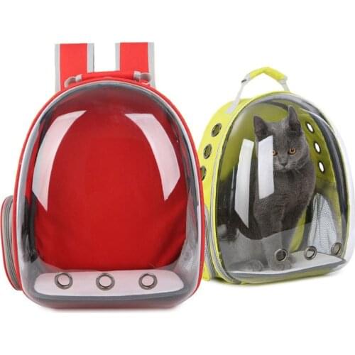 Portable Cat Carrier Bag Breathable Pet Small Dog Cat Backpack Outdoor Travel Space Capsule Cage Transparent Space Pet Backpack