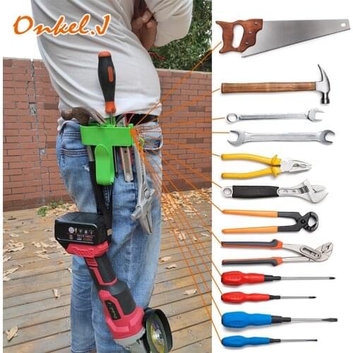 Electric wrench hanging waist rack with hook plastic cover electric drill kit woodworking bricklayers belt bracket hanger