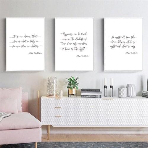 Nordic simple black and white letter art canvas print decorative painting living room bedroom study poster murals home