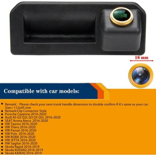 Handle Backup Camera for Audi A5 A6 Q2 Q2L Q3 Q5 Q5L Porsche Cayenne 2017-2019 ,Rear View Reverse Camera Night Vision