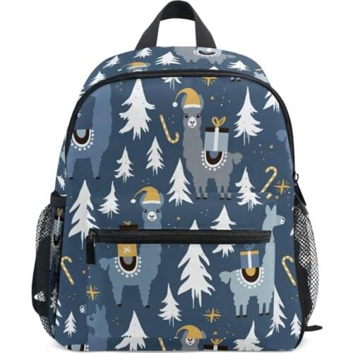 Christmas Llamas Trees Backpack For Boys Children backpacks kids kindergarten Small SchoolBag Girls Animal School Bags Backpack