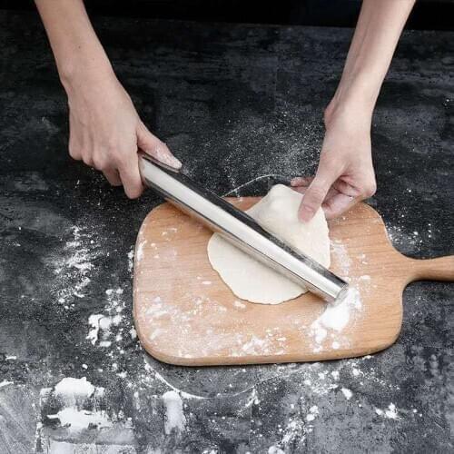 Rolling Pin Baking Tools 304 Stainless Steel Rollers Pastry Bakery Noodle Biscuit Kitchen Accessories