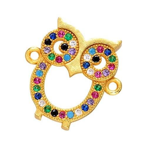 ZHUKOU 15x18mm High quality owl/insect/butterfly connector for jewelry Making Findings accessories model: VS366