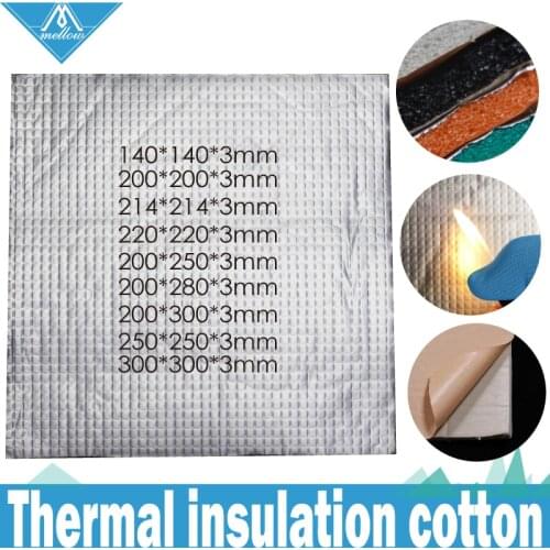 3D Printer Heating Bed Sticker 1pcs Heat Insulation Cotton 200/300mm Foil Self-adhesive Cotton 5mm/10mm Thickness Anet A8 CR-10