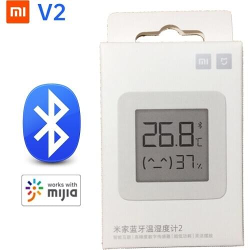 Without Battery Xiaomi Mijia Bluetooth Temperature and Humidity Monitor 2 Thermometer Hydrometer Smart Home Smile Face Baby Mode