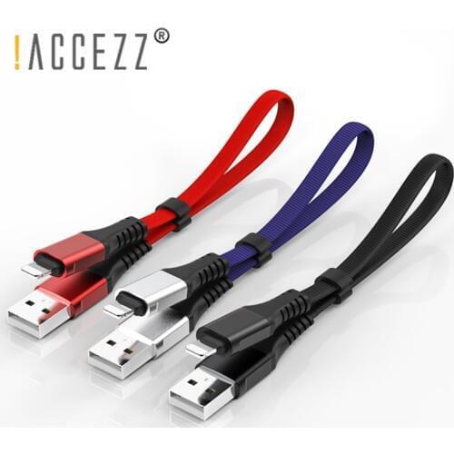 !ACCEZZ USB Charge Data Cable Lighting For iphone XS MAX XR X 8 7 6 6S 5S Plus Charging Cables For iPad Mini Short Charger Line