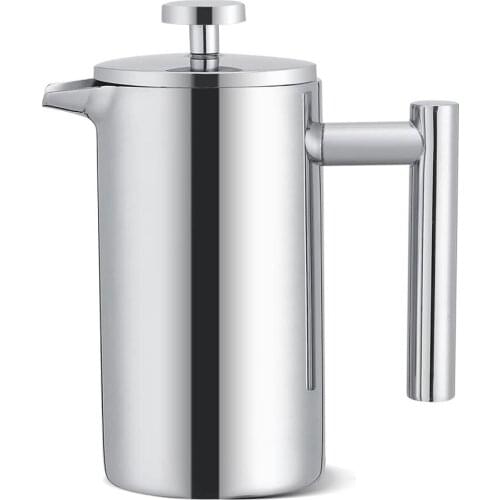 Schnesland Stainless Steel French Press Coffee Maker,Double Walled Insulated Coffee & Tea Brewer Pot