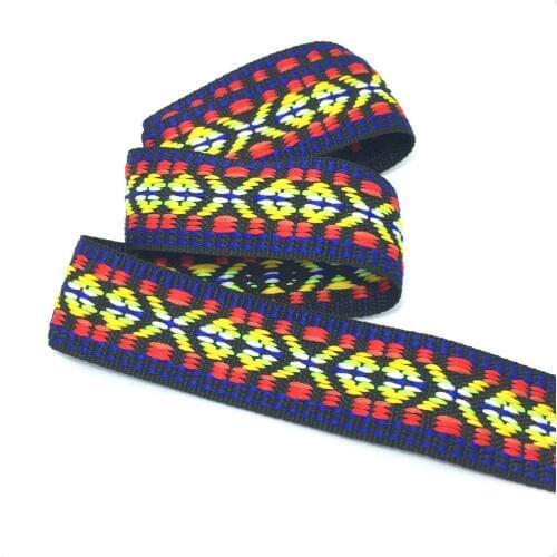 NEW 1'' 25mm 10yard/lots preferential 100% polyester color geometry Woven Jacquard Ribbon dog chain accessories KTZD16040103