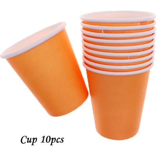10pcs/lot Colorful Plate Cup Disposable tableware birthday party Happy brthday decorations kids for baby shower home supplies