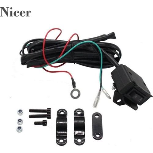 12V Winch Rocker Thumb Switch With Mounting Bracket Handlebar Control Line Kit For ATV UTV Winch Rocker Switch Control Line
