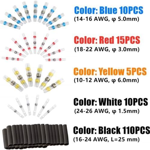 150Pcs waterproof seal heat shrink solder wire connector shrinkage Solder Sleeve Heat Shrink Tube kit Wire Splice Connector