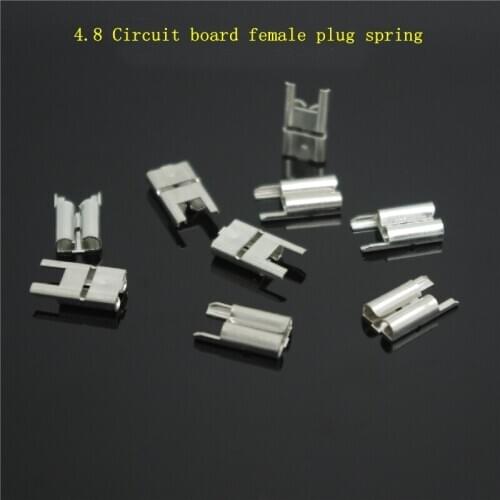 4.8 Circuit Board Female Plug Springs PCB Butt Plug Springs Circuit Board Solder Terminals