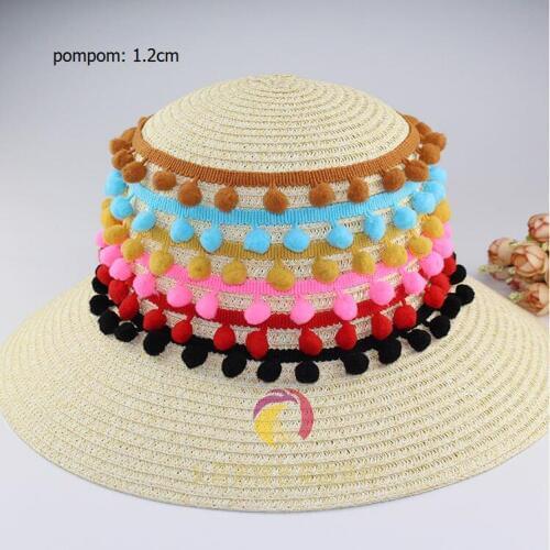 20 Yards Colorful Pom Pom Trim Pom Trim Pompom Lace Trim Decoration Tassel Ball Fringe Ribbon DIY Materials 23mm Width