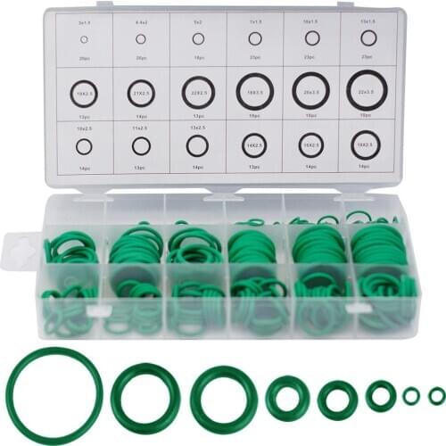 279pcs High-temperature Seal Rings Gasket Green Rubber O-ring Nitrile Washer Set Prevent Leakage for Hydraulic Pressure Pipeline