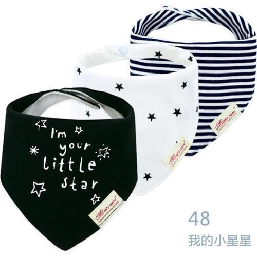 INS Cute Baby Triangle Towel Bibs Childrens Feeding Burp Cloths Saliva Towel Baby Care Things Stuff 3pcs Set