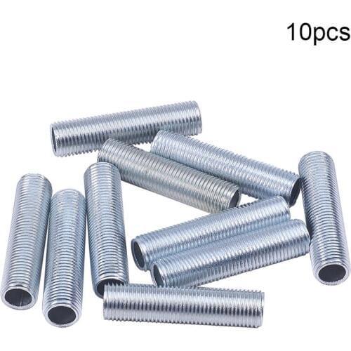 Othmro New M10 Threaded Zinc Alloy Pipe Nipple Lamp Repair Part Tone 20mm/30mm/40mm/50mm/ 60mm/70mm/80mm/100mm Long 5pcs/10pcs