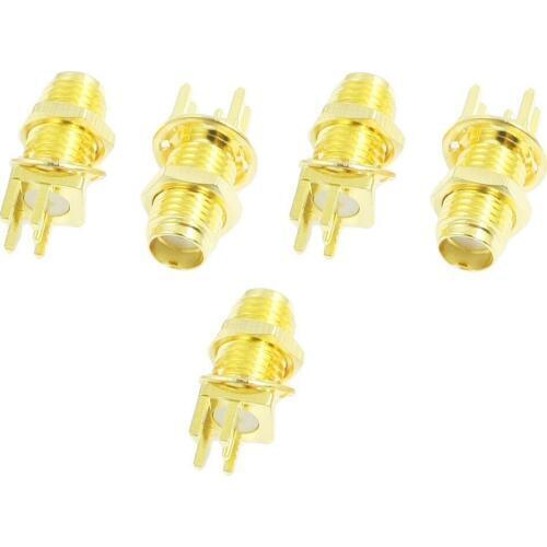 5 Pcs SMA Male Plug Center Solder PCB Mount RF Connectors Gold Dropshipping